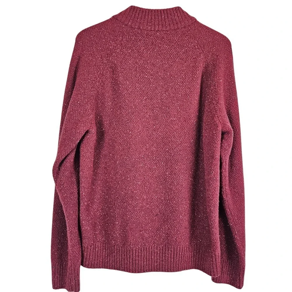 Untuckit Gordonne Men's Henley Pullover Sweater Lambswool‎ Maroon, size XL